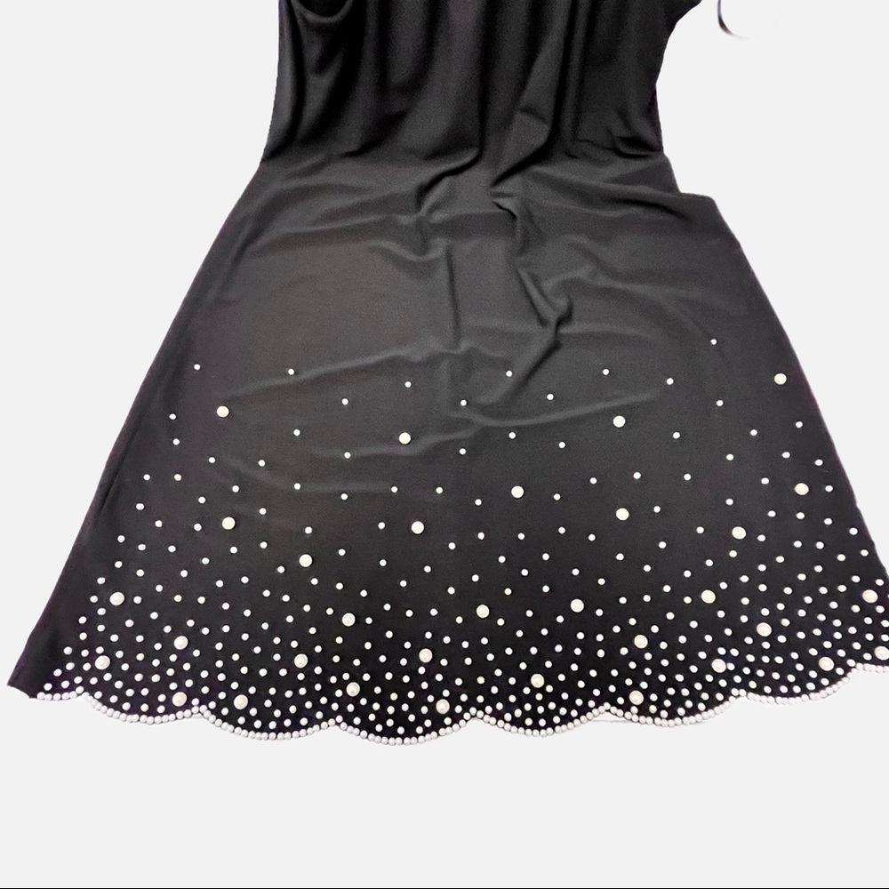 MSK Black Sleeveless Dress with Pearl Beads Size Petite Small - Picture 4 of 4